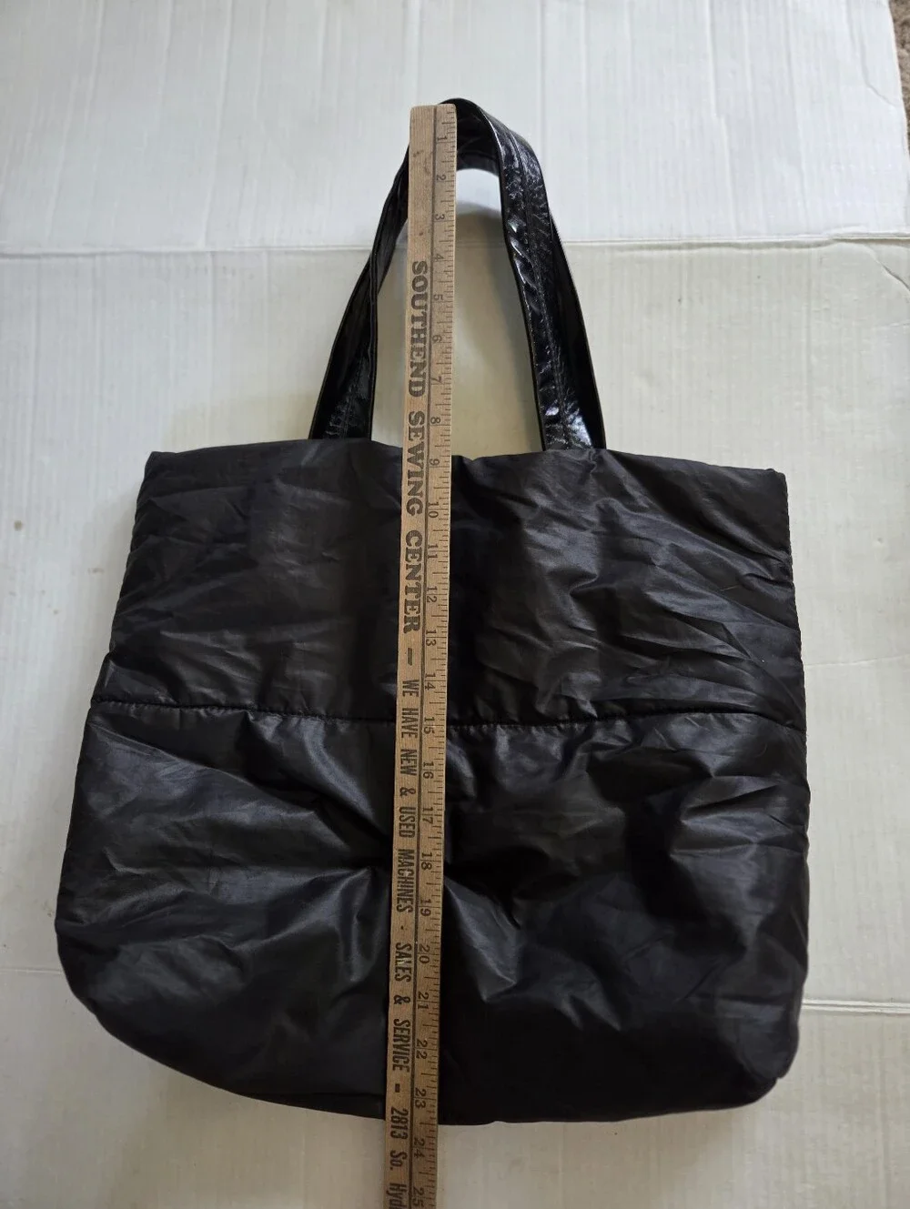 Calvin Klein Black Quilted Logo Tote Bag